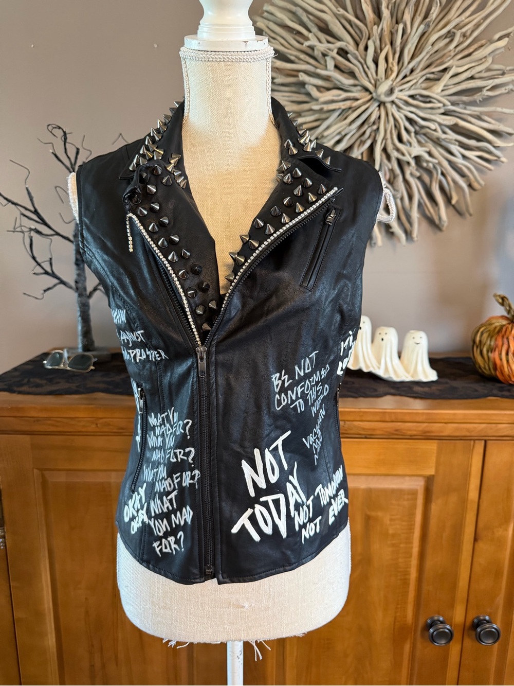 Forever 21 faux leather studded vest